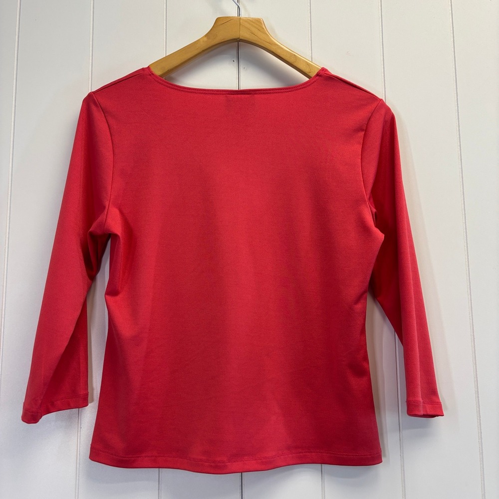 Vintage First Option Womens 90s Layering Stretch Knit Top Size S Office Casual